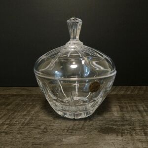 Clear Crystal Candy Dish With Lid Vintage